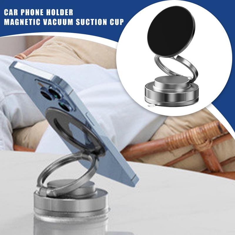 Magnetic Car Phone Holder Suction Cup Angle Adjustable Phone Mount Multipurpose Smartphone Support For Travel Commuting Business чёрный