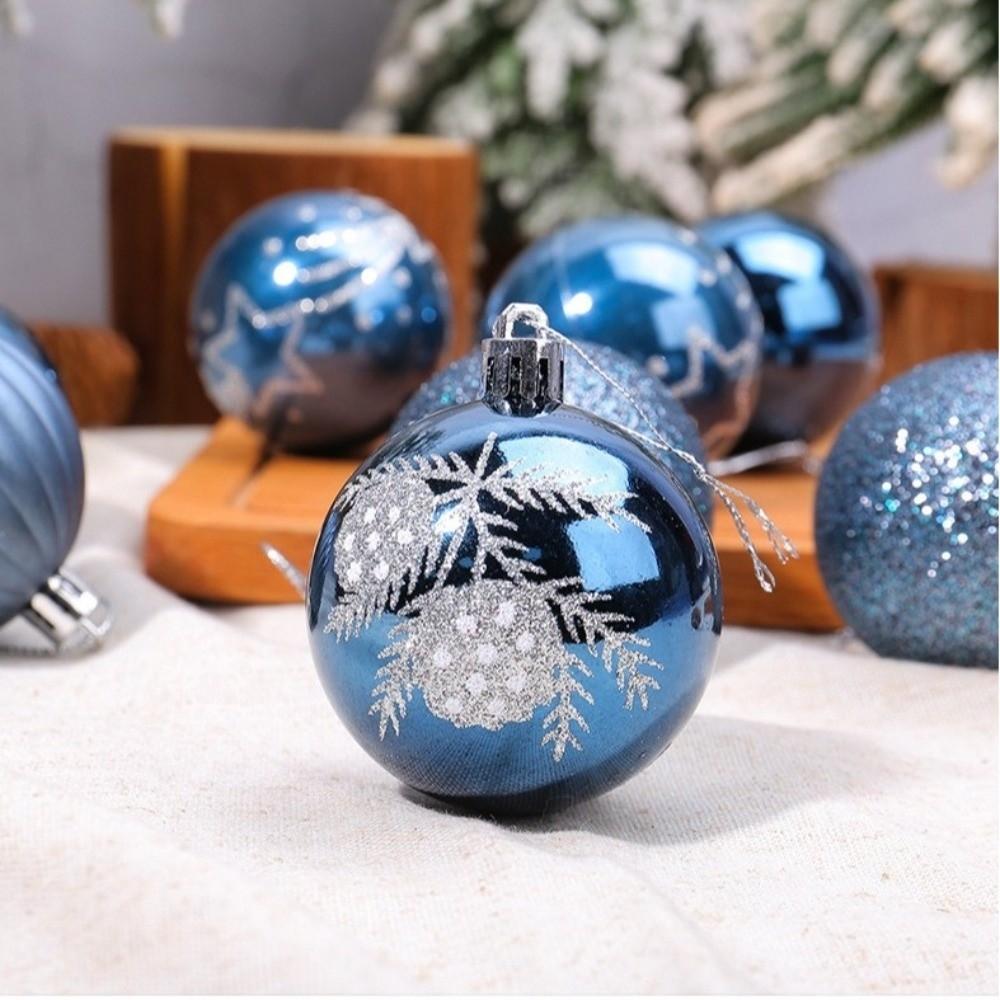 9Pcs/Set Plastic Christmas Balls with Gold Pattern Shatterproof Christmas Balls Pendant Decorative Red Xmas Tree Ornaments