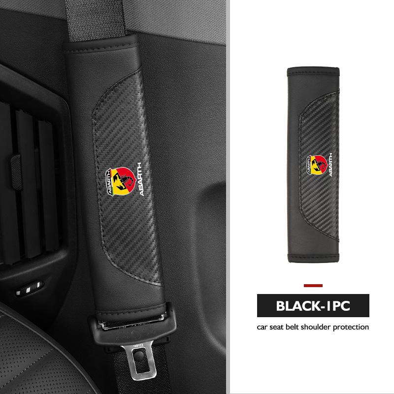 For Abarth Car Seat Shoulder Belt Cover Safety Belt Protector Pad Auto Interior Accessories FIAT 500 Doblo Tipo FR Panda Argo