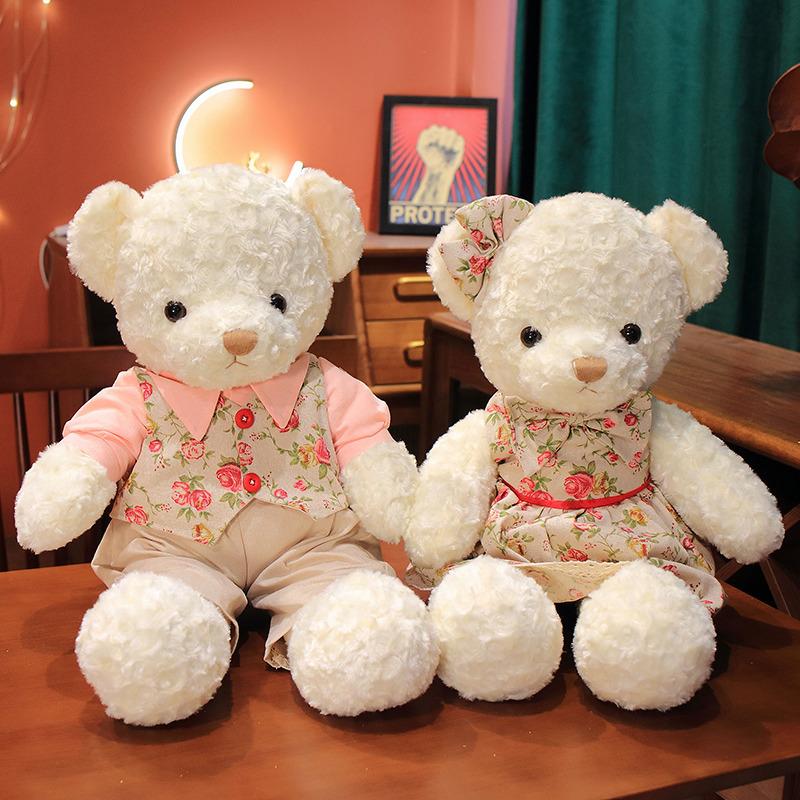 Cute Couple Bear A Pair Of Dolls Plush Teddy Bear Hug Bear Doll Girlfriend Wedding Doll