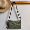 New casual hollow straw bag handwoven bag versatile portable messenger bag women's vacation mobile phone bag beach bag