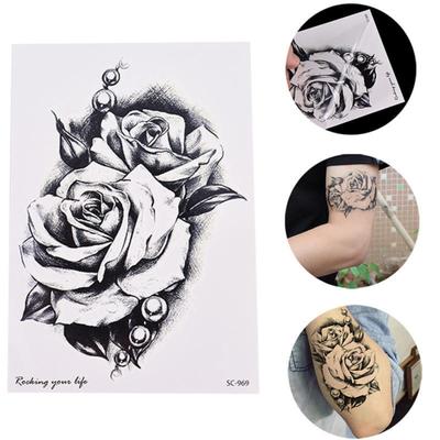 Fashion Rose Flower Waterproof Lasting Tattoo Sticker Temporary Body Art Decal