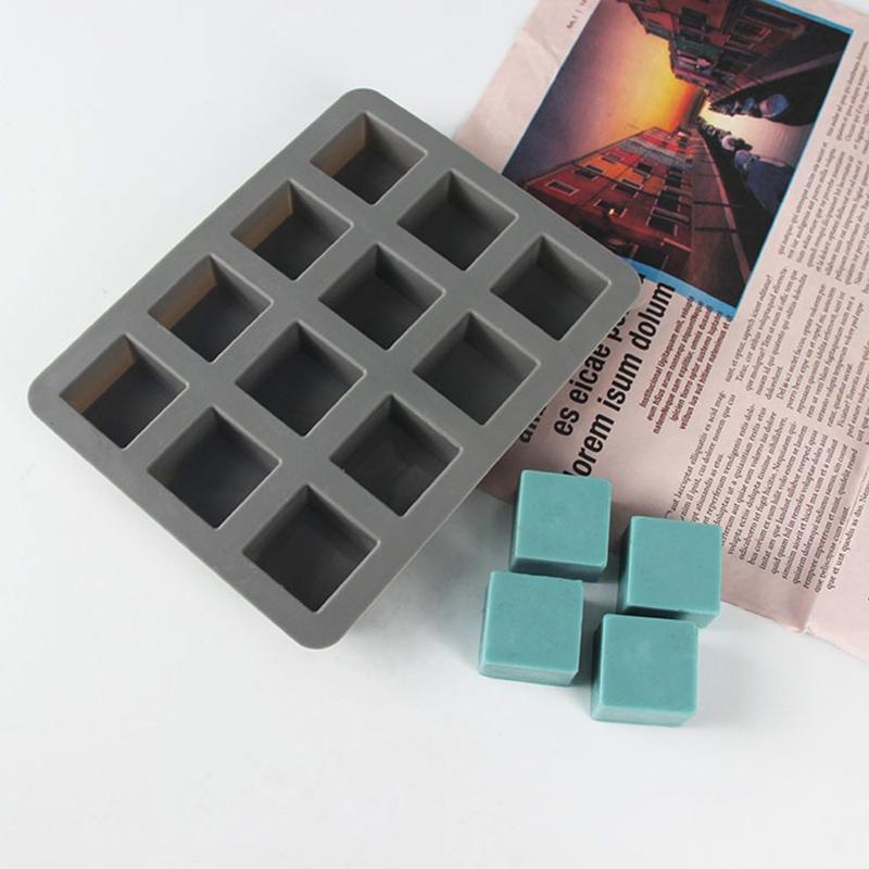 Silicone Fondant Molds Square Cube Shape Handmade DIY Soap Resin Crafts Cake Decorating Tools for Kitchen Durable Baking