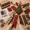 1 Set Christmas Door Hanging Wreath Quilted Fabric Gingerbread Poinsettia Tree Diy Sewing Kit Holiday Craft Home Decor Gift