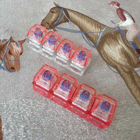 Yousheng Jucărie Fidget Tastatură cu 4 Taste cu Lumină Eliberare Stres Capac Transparent Tastatură Clicker deget Breloc Buton Decompresie Jucărie Senzorială