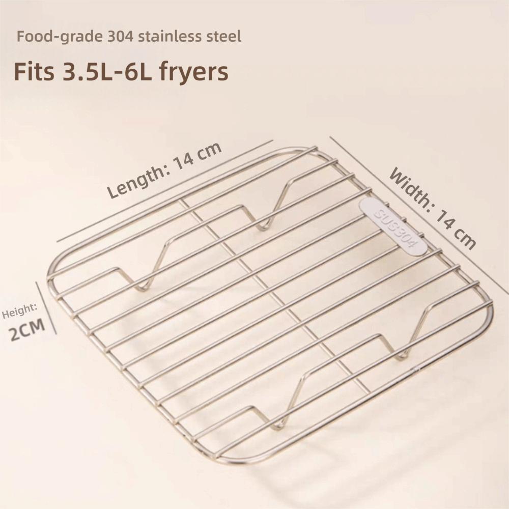 Round Square Cooking Rack With Foot 304 Stainless Steel Air Fryer Rack Thicken Cooling Rack Home Kitchen Oven Steamer Cooker