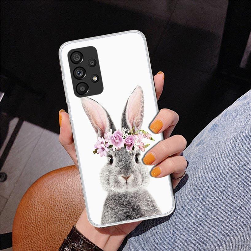 Cute Bunny Baby Rabbits Phnoe Case for Samsung Galaxy A15 A55 A35 A25 A14 A54 A34 A24 A13 A53 A33 A23 A52 A12 A32 A22 A04S A03S