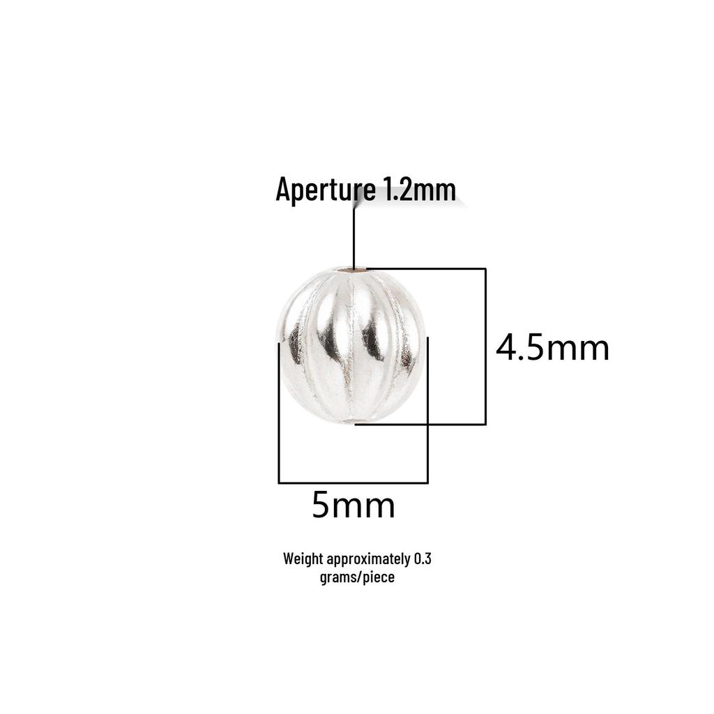 S999 Sterling Silver Watermelon Bead Spacer - DIY Bracelet/Necklace Accessories.