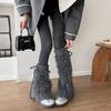 1 Pair Imitation Mink Harajuku Socks Boots Stocking Thickened Leggings Winter Boots Cover Lolita Furry Leg Warmers