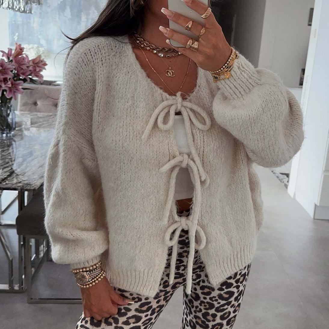 

Ретро длинный рукав однотонный пуловер топы женские осень зима O-образный вырез простые свитера вязаные элегантные женские кардиганы XL абрикосовый