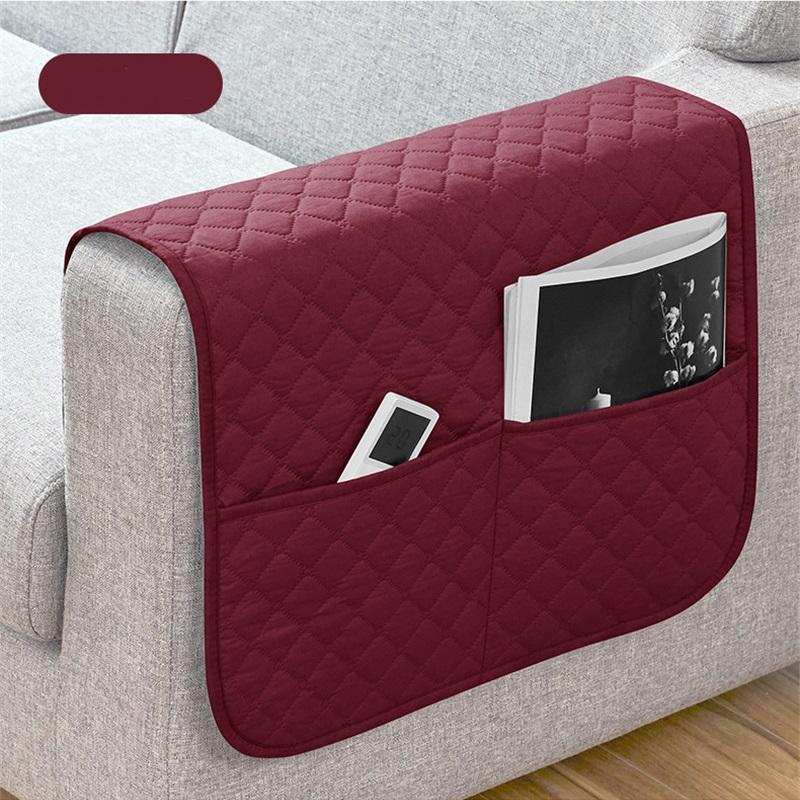 1 Stück Sofa Armlehnenbezüge mit Taschen Wasserabweisender Couch Arm Überzug Sessel Hängeaufbewahrungstasche für Fernbedienung Handy