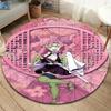 Demon Slayer Art Round Area Rug Carpet Rug For Living Room Bedroom Sofa Playroom Decor Nonslip Floor Mat