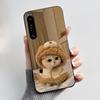 Cute Case For Sony Xperia 1 IV V II III Capa Coque Printing Shell Protective Cover Soft Silicone Cartoon Black Casing Fundas
