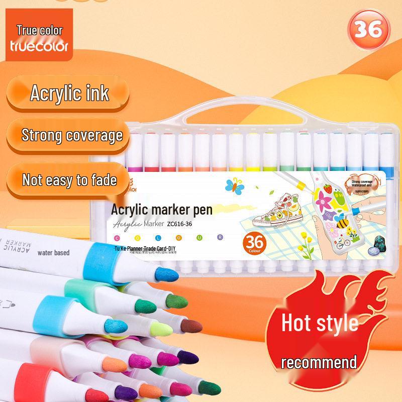 True Color 60-Color Acrylic Marker Set for Kids - Non-Toxic, Waterproof, Large Capacity for DIY Art and Graffiti
