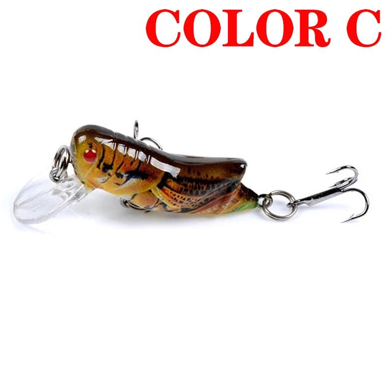 

45mm 3.5g 1pcs Insect Bionic Fishing Lure Grasshopper Minnow Hard Baits Squid Artificial Swimbaits Bass Carp Pike Fishing Tackle