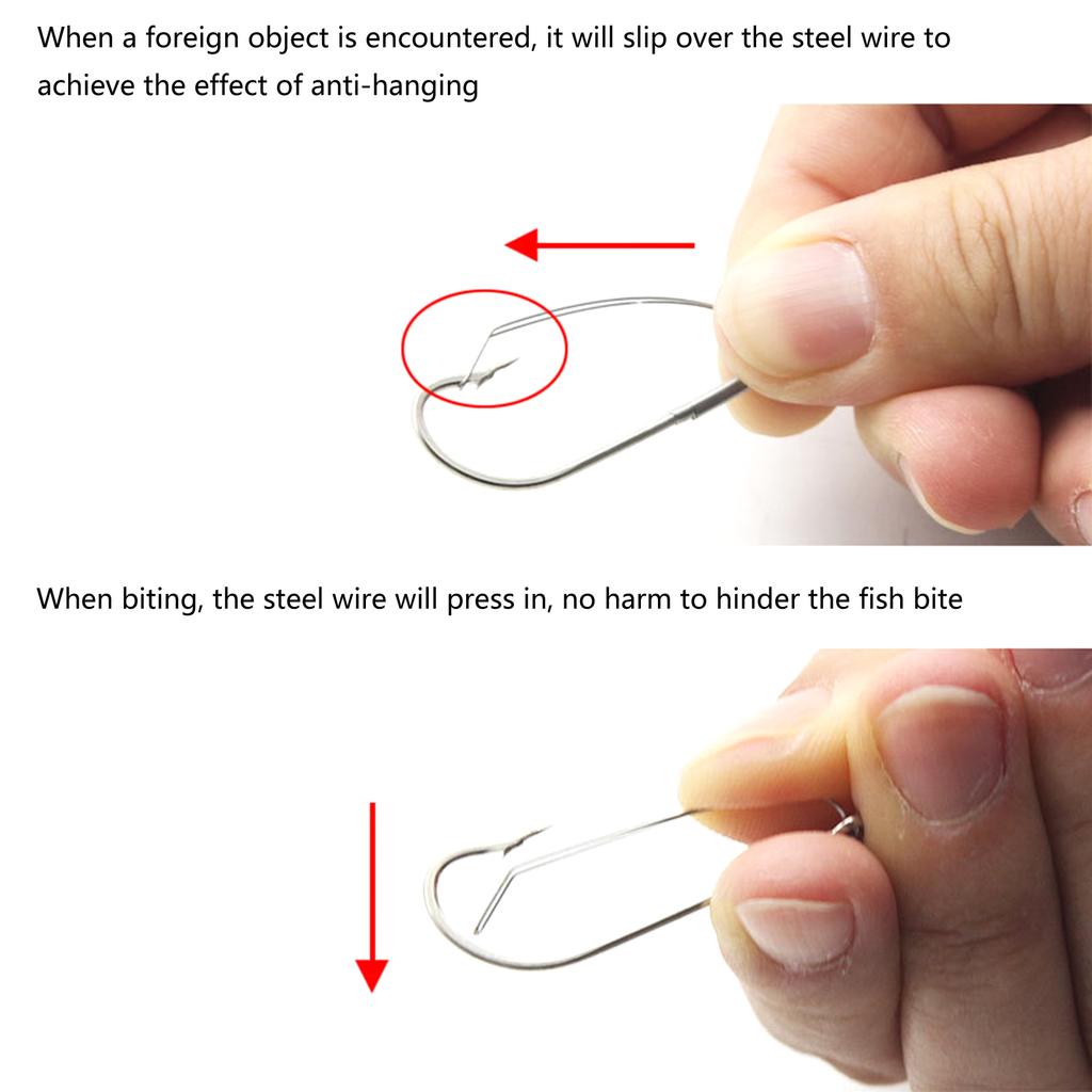 10Pcs Wacky Rig Hooks Replacement Sharp Weedless Fishing Hooks Wacky Worm Hooks for Wacky Rigging Worm Lure Rustproof