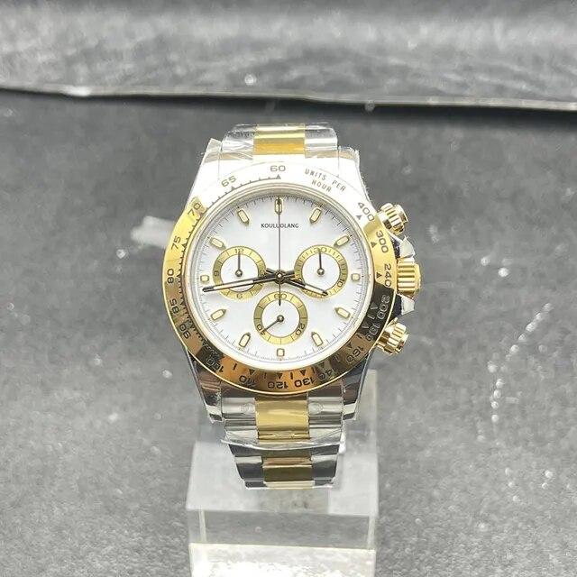 

Механические часы-хронограф, 40 мм, нержавеющая сталь 904, 413* Механизм, ледяной синий, с люминесцентным позолоченным покрытием. золотой