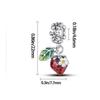 925  Silver Box of Strawberries Charms Pendant with Cubic Zirconia,Fit DIY Bracelet Necklace Gift for Her,Colgante Plata