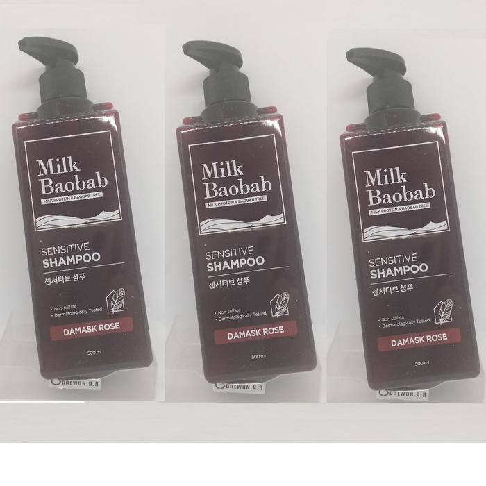 Milk Baobab Sensitive Shampoo Damask Rose 500ml 2+1 Total 1500ml K-Beauty Hair Care (44255418)