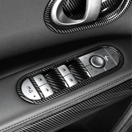 4PCS Window Lift Switch Panel Cover Trim Carbon Fiber ABS For Hyundai Ioniq 5 N