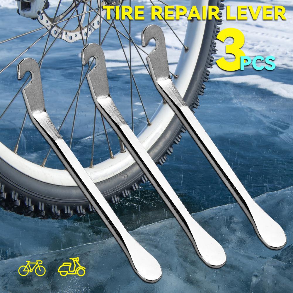 3Pcs Bicycle Tyre Lever Tube Repair Tool Steel Curved Bike Tire Opener Crow Bar MTB Road Cycling Wheel Repair Tools Accessories