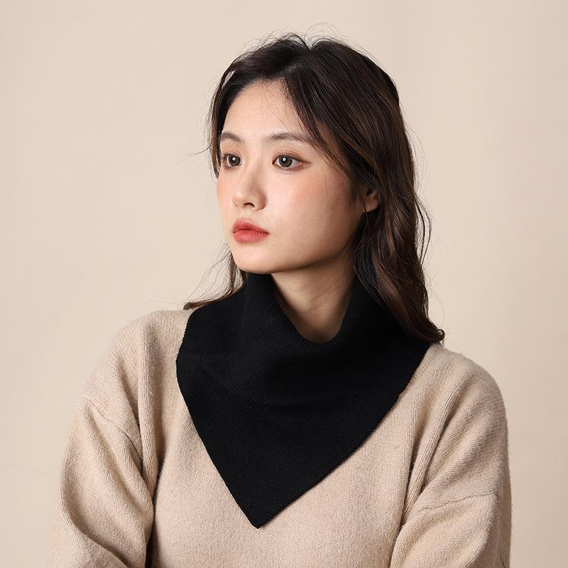 Autumn And Winter Unisex Knitted Scarf For Warmth And Neck Protection, Fake Collar For Convenient Head And Neck Covering, Lazy Scarf Triangle Scarf