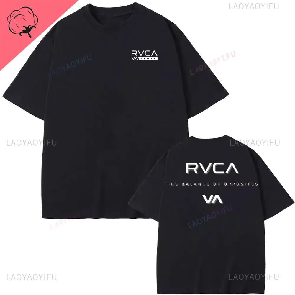 RVCA T Shirt Black Tee Summer Cotton Tshirt Summer Short Sleeve Fashion Men Women Design Brand T-shirt Top Streetwear Clothes