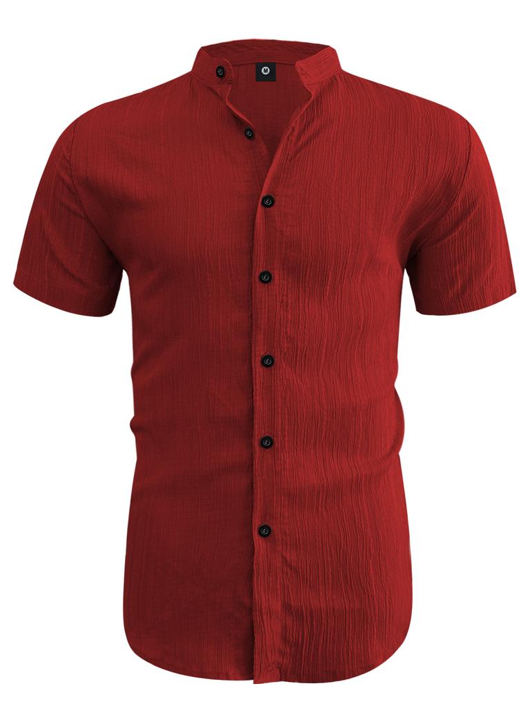 Summer men's short-sleeved shirt stand-up collar casual shirt for men's shirts in stock