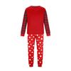Family Matching Christmas Print Pajama Set with Long Sleeve Neck Top and Pants for Parent and Child