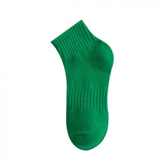 Cotton Short Ankle Socks Women Casual Boat Sports Socks Durable Breathable Soft зелёный