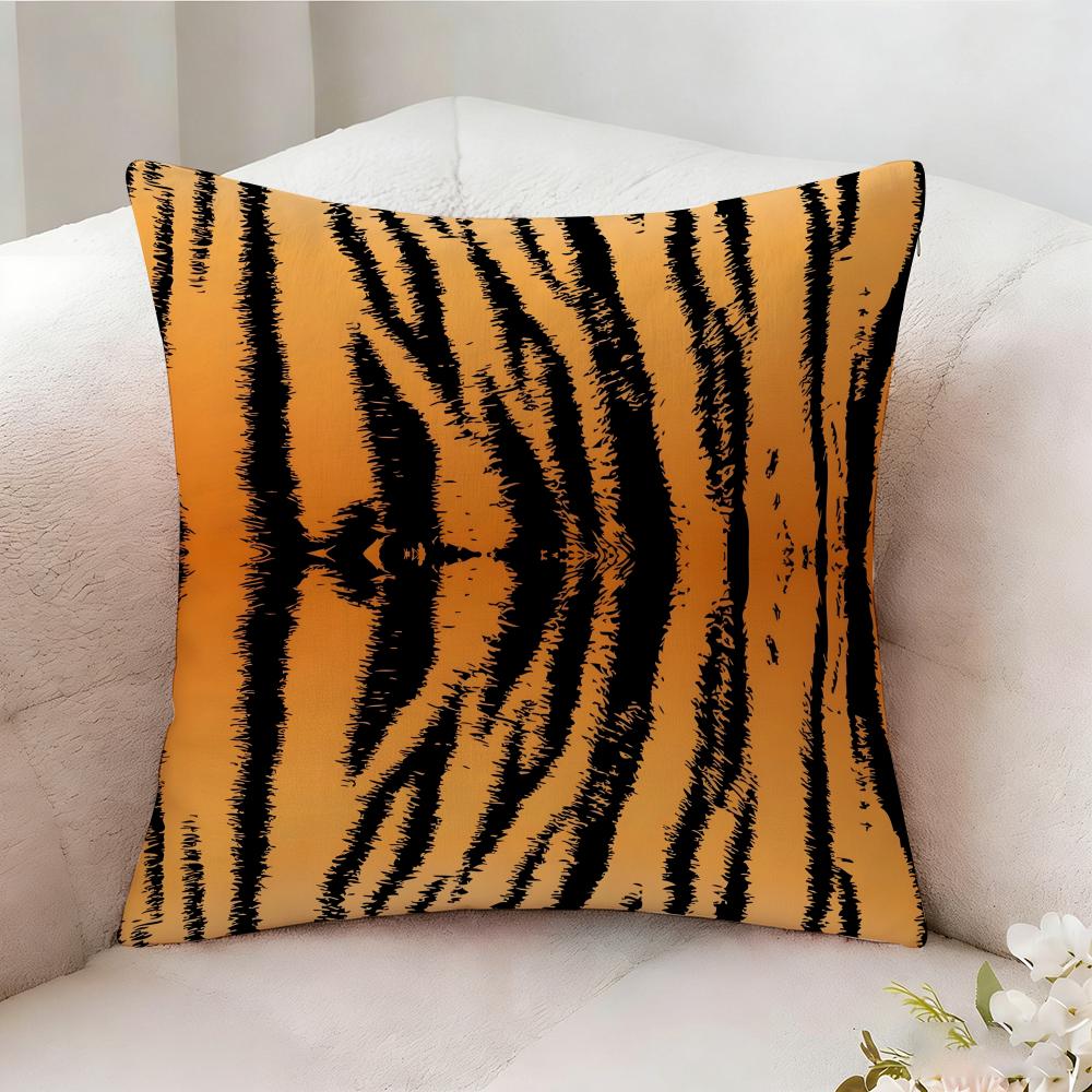 Tiger Stripes Pillow Case Pillowcase Doublesided Printed Sofa Cushion Bedroom Headboard Pillow