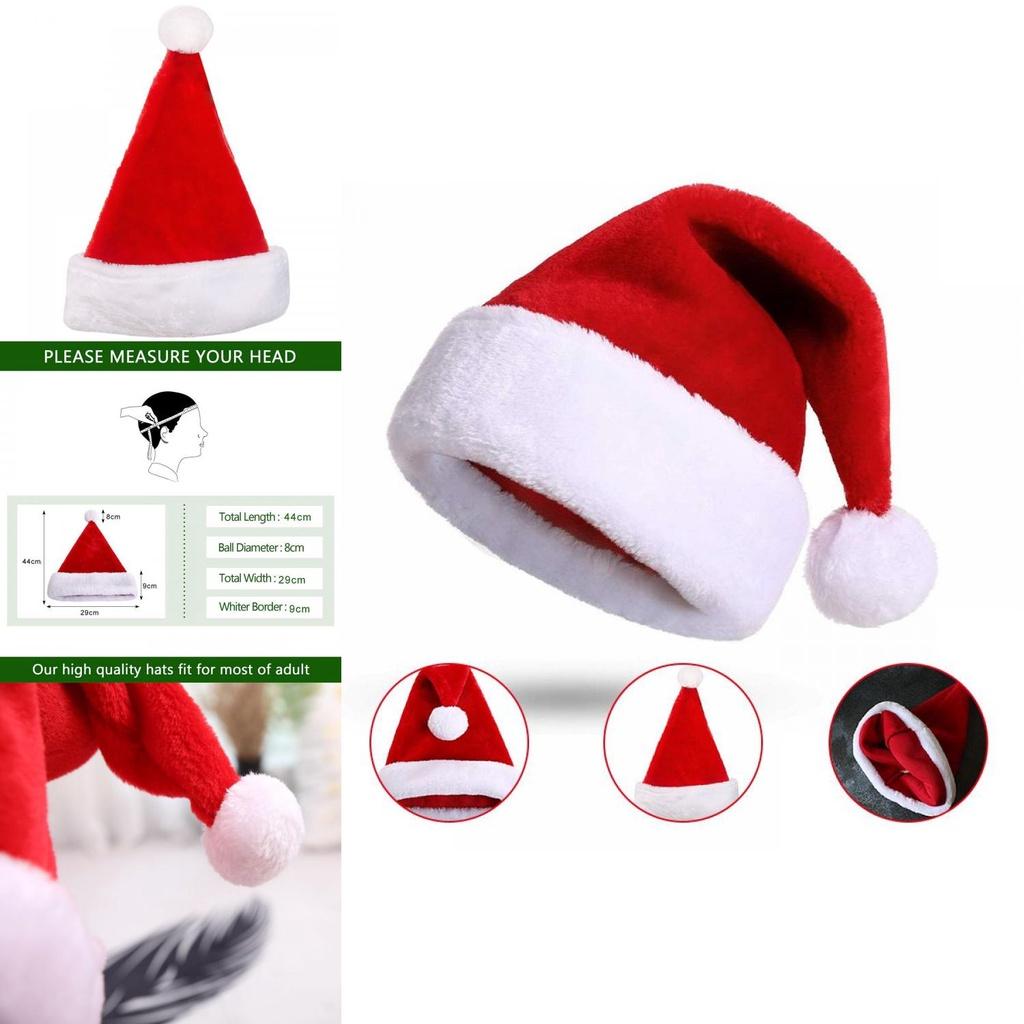 Comfortable Soft Plush Santa Hat For Family Christmas Parties And Celebrations