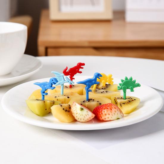 10ks vidlička na ovoce Tvar dinosaura Dort Ovocné párátko Opakovaně použitelné výběry jídla pro děti na Bento Lunch Decoration