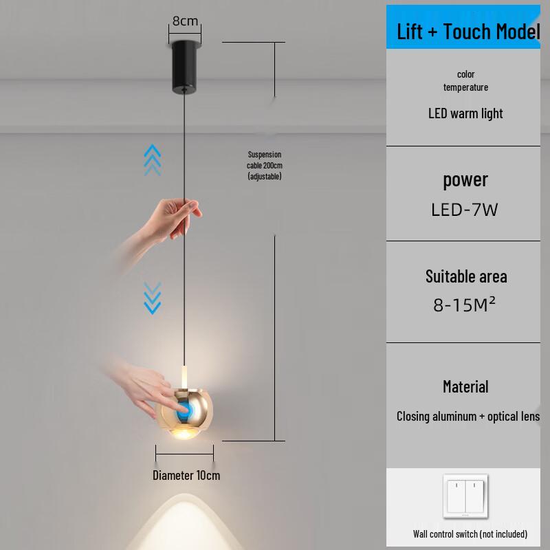 NuFeng Italian Style Light Luxury Bedside Pendant Lamp