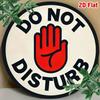 Vintage Do Not Disturb Aluminium Metallschild Zoll Rund Wanddekor Roter Finger Symbol für Zuhause Bar Pub Raumdekoration