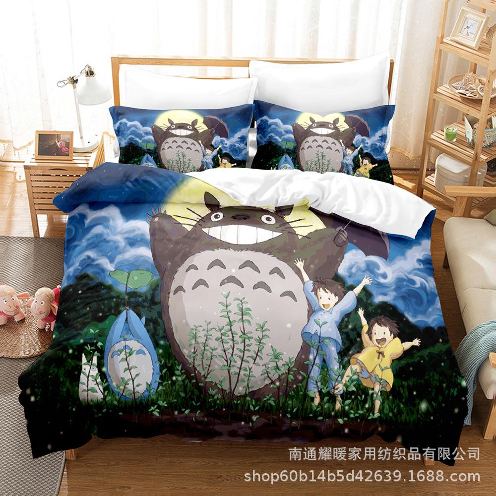 3D Digital Printing Bedding Four-Piece Set Three-Piece Set Chinchilla Bed Sheet Quilt Pillow