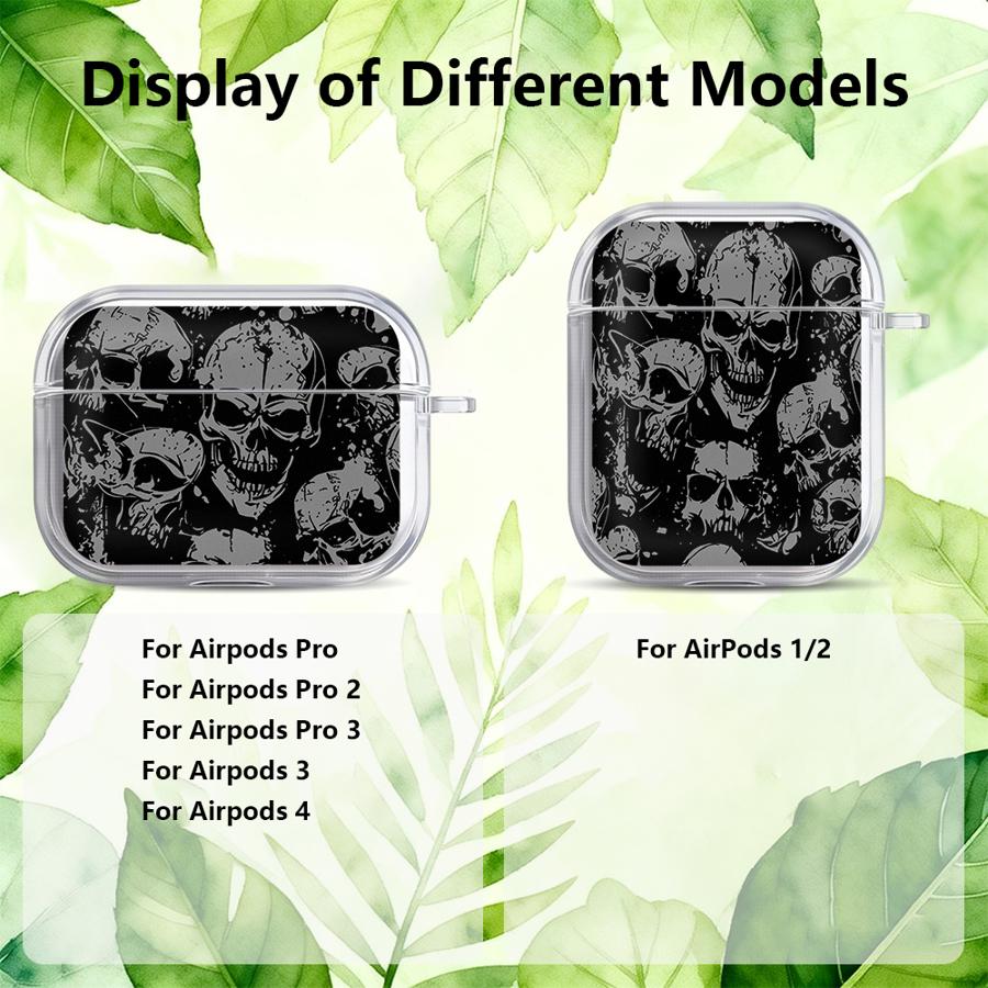 Case For Airpods 2 Pro3 Pro2 4 1 Pro 3 Clear Earphone Cases Cover Skeleton Skull