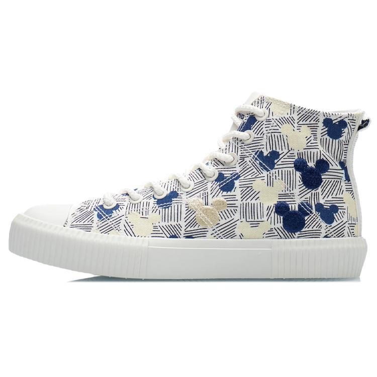 

new LINING X Disney Canvas Hi Shoes White Blue Yellow Women s 35.5