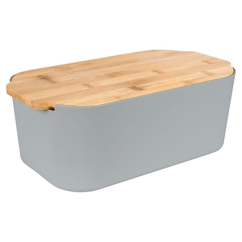 BREAD BOX WITH BAMBOO BOARD GREY 259302