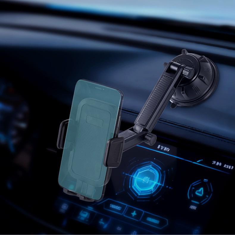 Telescopic Car Phone Holder with Suction Cup and Air Vent Mount