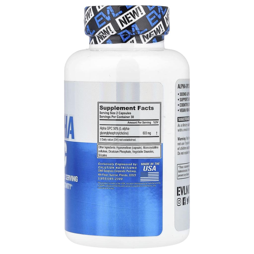 Alpha-Gpc, 60 Veggie Capsules (300Mg per Capsule)