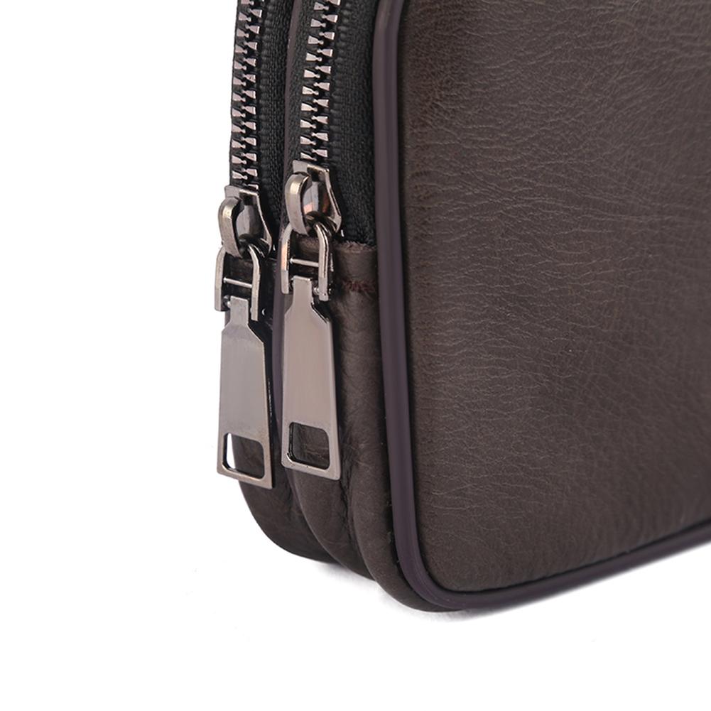 Fashion Men Cowhide Leather Solid Color Mini Belt Coin Purse Fanny Pack KTY
