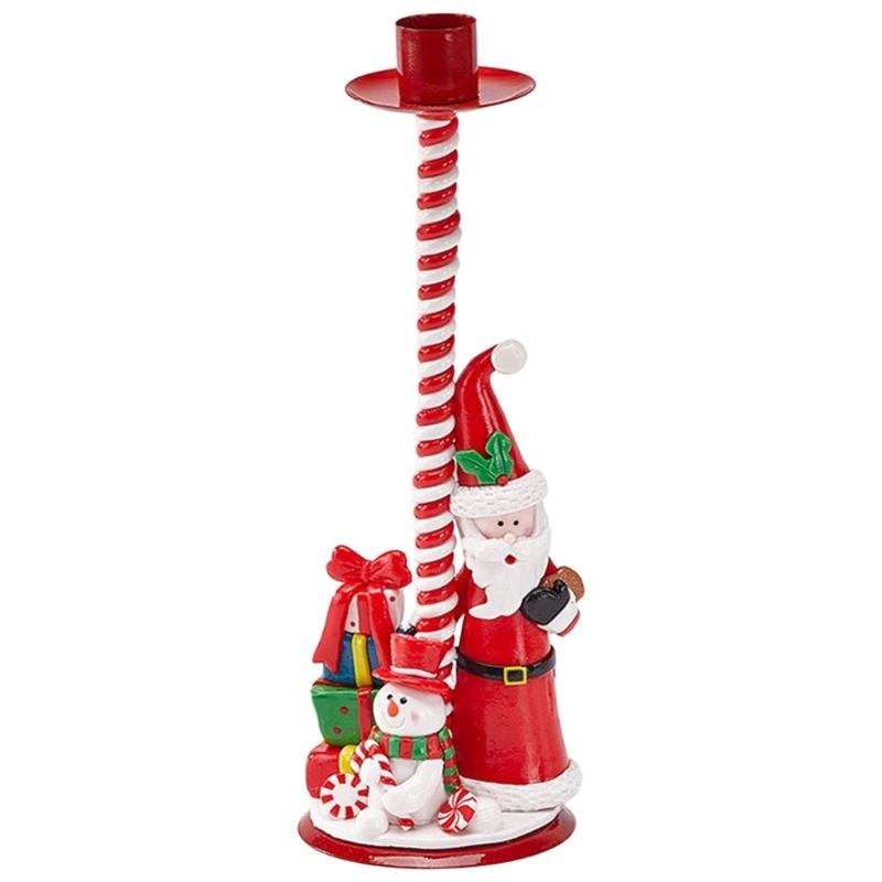

Elegant Retro Type Metal Candle Stand PVC Trim Holiday Table Decorative Piece Candle Hold