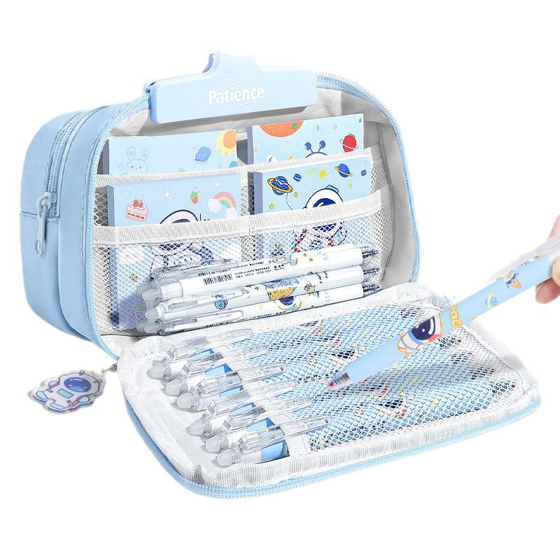 2025 Astronaut XL Blue Pencil Case: Multi-functional Stationery Box for Primary School Boys