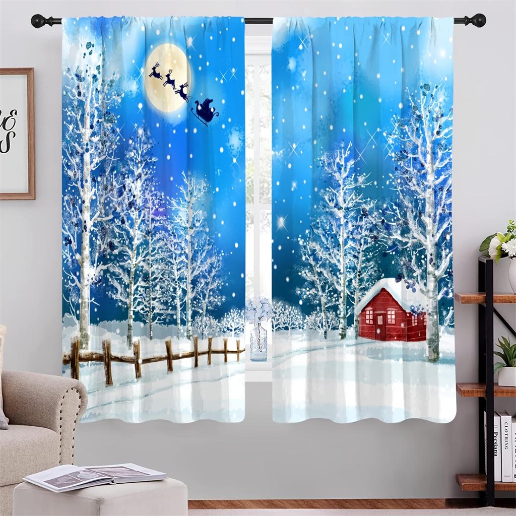 

Мультфильм Рождество Санта Клаус С Новым годом Детские Шторы на окна Жалюзи для гостиной Спальни Кухни Двери Домашний декор 2 шт. W50 X H130(CM)X2&Grommet Top