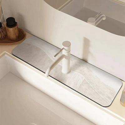 Rutschfeste Tischmatte, Wasserhahnmatte, saugfähiger Wasserhahn-Spritzschutz, Abflusspolster, Küchen- und Badezimmer-Arbeitsplattenschutz, Kieselgur-Wasserhahn-Teppich