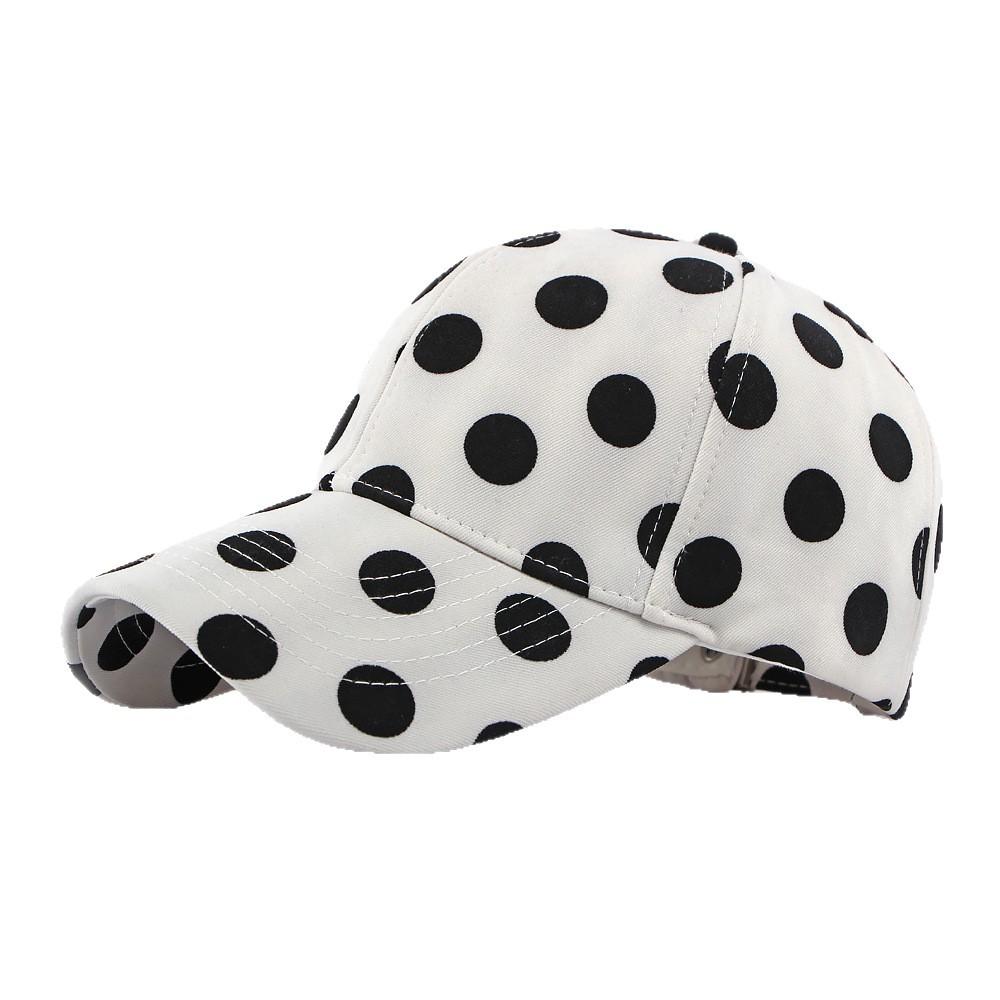 Women’s Korean-Style Polka Dot Hard-Top Baseball Cap, Casual Sun Protection Duckbill Hat for Spring and Autumn