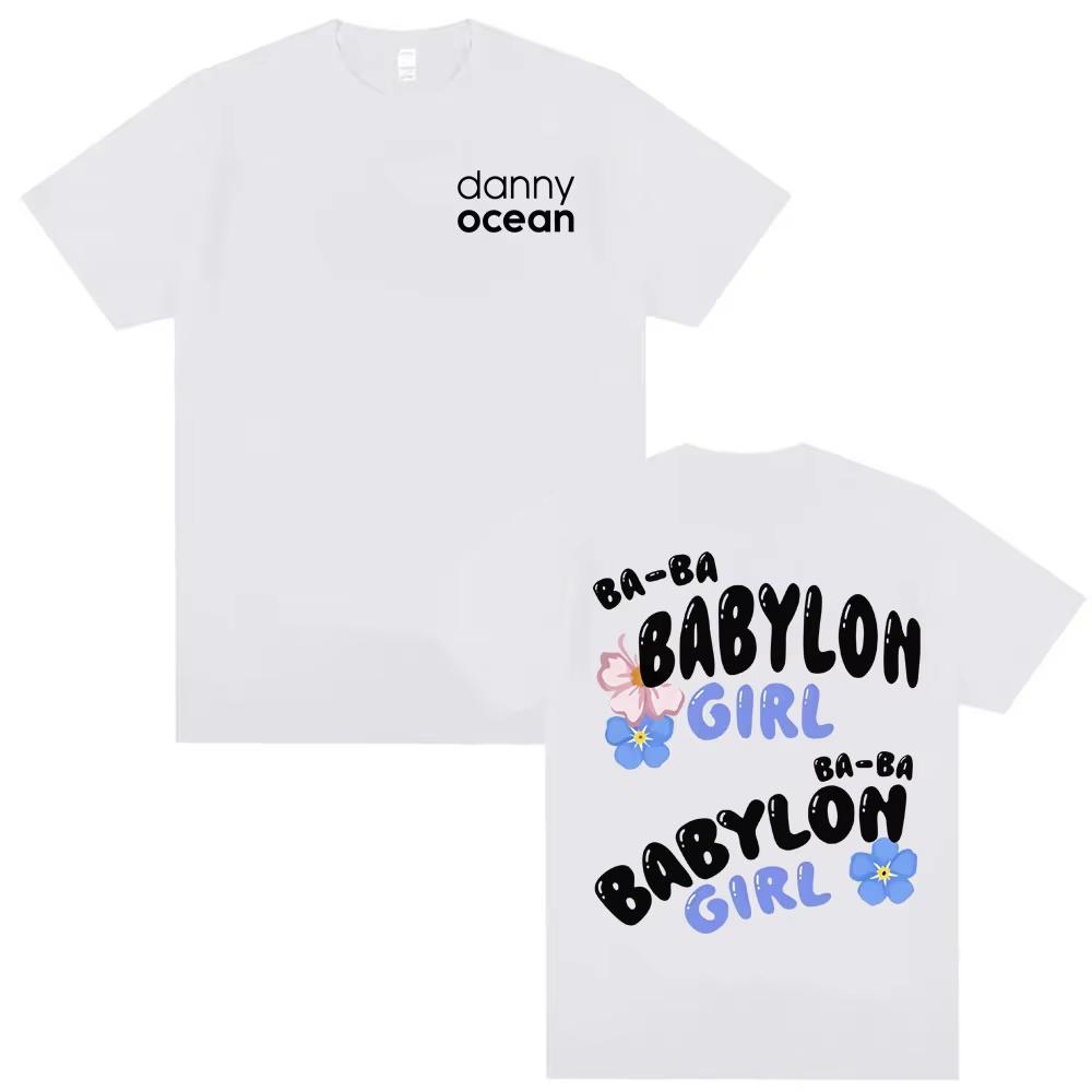 Rapper Danny Ocean Babyloh Girl T Shirt Unisex Women Casual Pure Cotton High Quality Tee Vintage Style Short Sleeved Top Streetwear