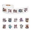 500 Stickers/roll Cartoon Raccoon Ins Cute Hand Tent Tape Decorative Suitcase Notebook Roll Tape