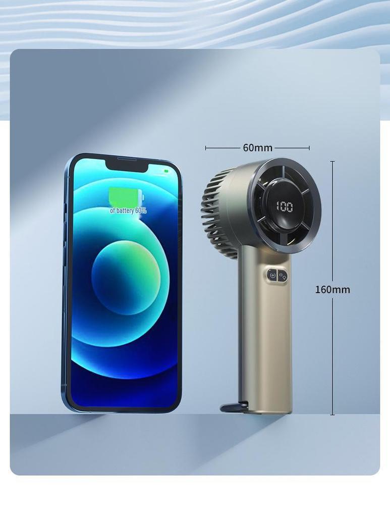 High-Speed Handheld Fan: USB Charging & Digital Display with 100 Speeds for Indoor/Outdoor Use